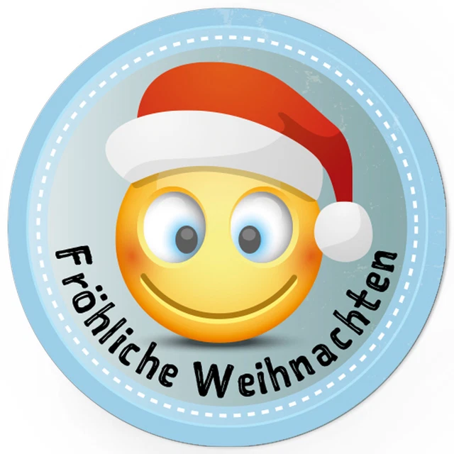 48 Weihnachtsaufkleber Geschenk Aufkleber Etiketten Weihnachten Xmas Gesicht 2