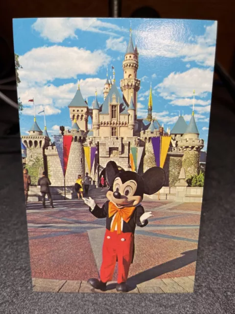Mickey Mouse in front of Sleeping beauty castle Disneyland Anaheim CA Postcard￼