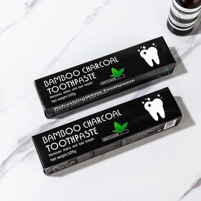 Bamboo Charcoal Toothpaste Mint Teeth Whitening Black Stains Breath New F9D2