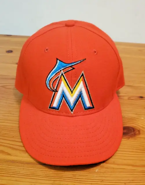 Miami Marlins New Era 59Fifty size 7 3/8 Fitted Hat Orange NEW