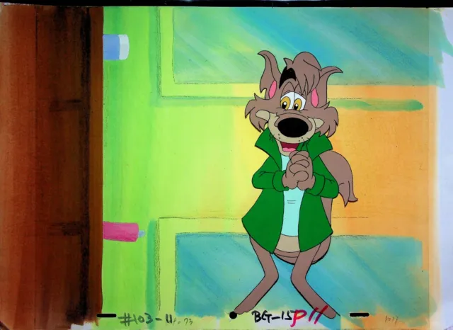Piggsburg Pigs! 1990 Production Cel & Hand Painted Back Ruby-Spears
