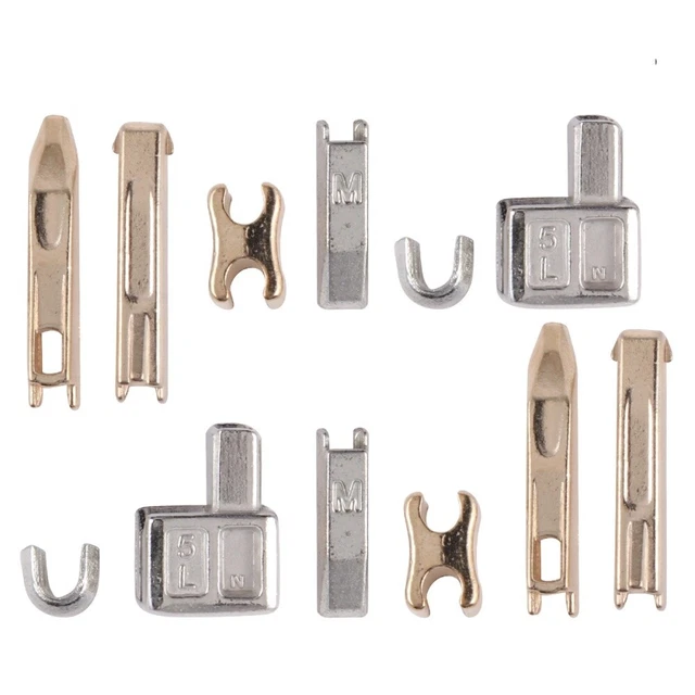 6 Pz Cursore Cerniera Ricambio, Zipper Pull Tiretti Della Cerniera Zipper Puller Prolunga In Metallo Testa Della Cerniera Per Abbigliamento Zaini Giacche Pantaloni Stivali (Argento, Oro - Foto 3
