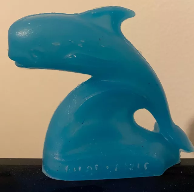 Mold-A-Rama Pilot Whale Souvenir Toy - Zoo De Granby in Quebec - DARK AQUA BLUE