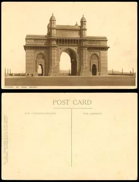 India Old Postcard GATEWAY of INDIA BOMBAY Gate Gates, Bicycles Cyclists Bicycle