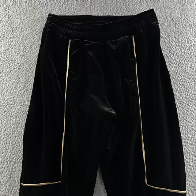 Milano Di Rouge Womens Pants Black Size XXL Track Pant Velour Polyester Blend 2