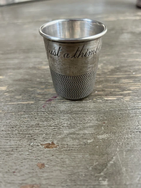 Vintage Towle Sterling Silver "Just A Thimbleful" Novelty 2oz Jigger Shot Glass