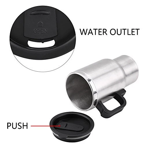 Fdit Heated Travel Mug Stainless Steel in-car Travel Heating Cup Coffee 7