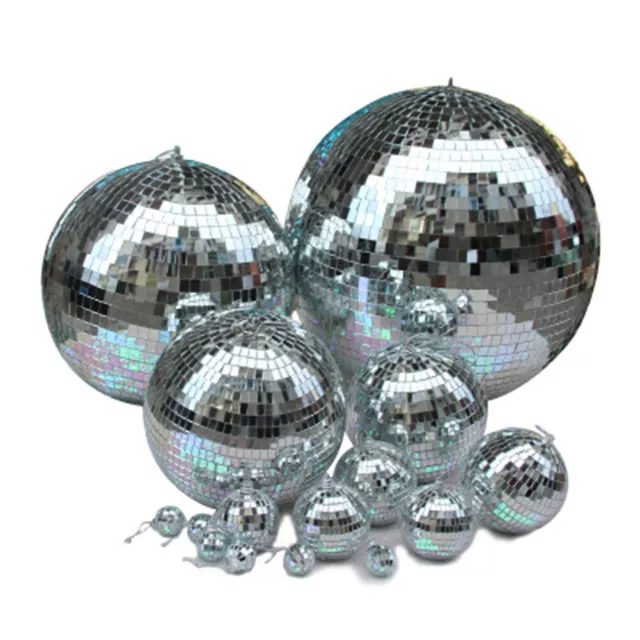 250mm Mirror Disco Ball Silver Glitter Ball Hanging Disco Light