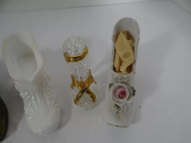 Collection Mixed Lot of 14 Miniature Shoes Porcelain Brass China Lefton Limoges 2