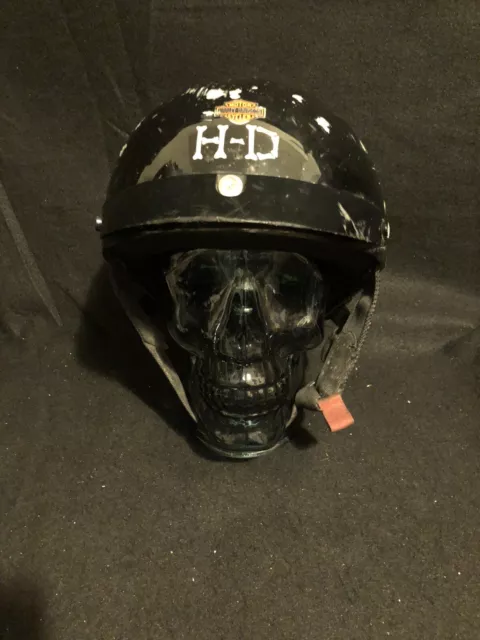 Motor Cycle Half Helmet w/ Harley Davidson Stickers
