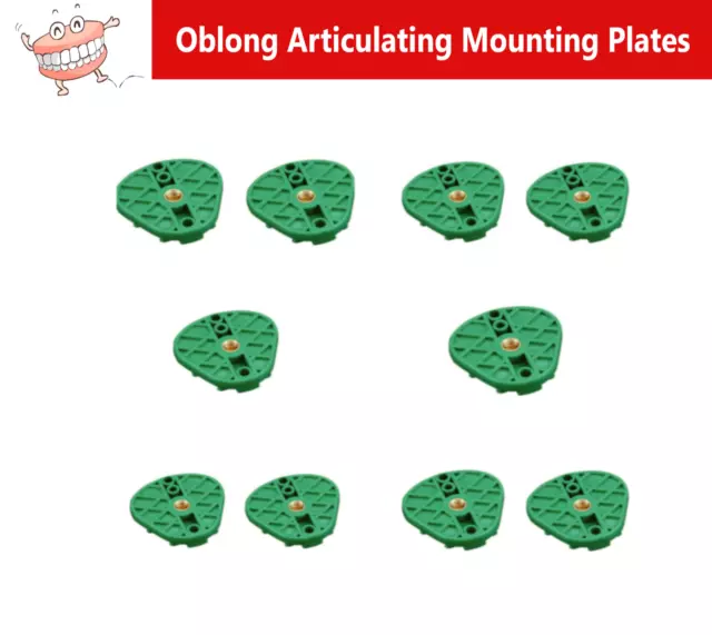 Dental Plastic Disposable Oblong Articulating Mounting Plates Green - Bag 5/10