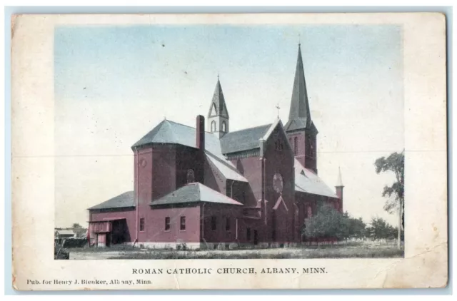 1911 Roman Catholic Church Chapel Exterior Building Albany Minnesota MN Postcard