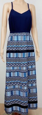 J Crew Maxi  Sun Dress Women's Size 0 Blue and White Slits Side