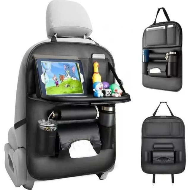 Organisateur Voiture  cuir Protecteur de Siège Arrière Porte Tablette Pliable