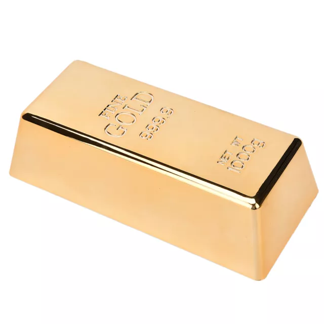 New Fake Gold Bar Plate Bullion Door Stop Paper Weight Desk Office Tab.^~