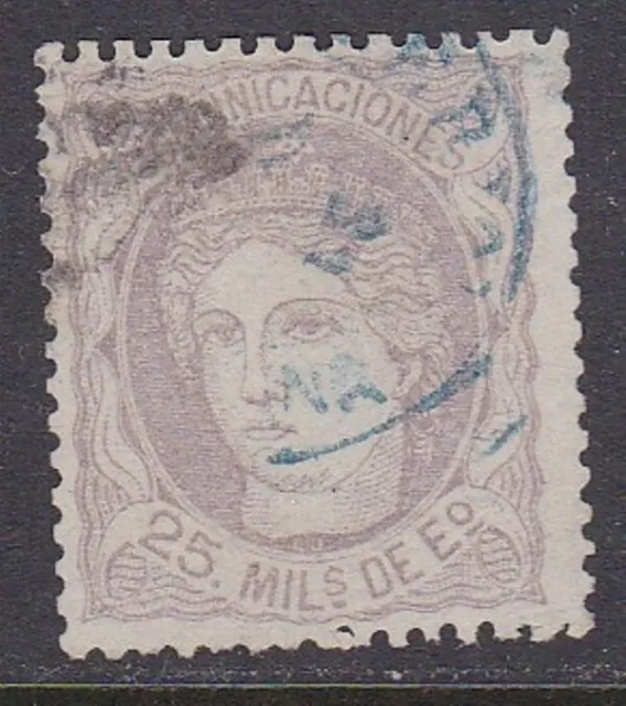 1870 - España - Gobierno Provisional - Edifil 106 - Matasello Fechador Azul