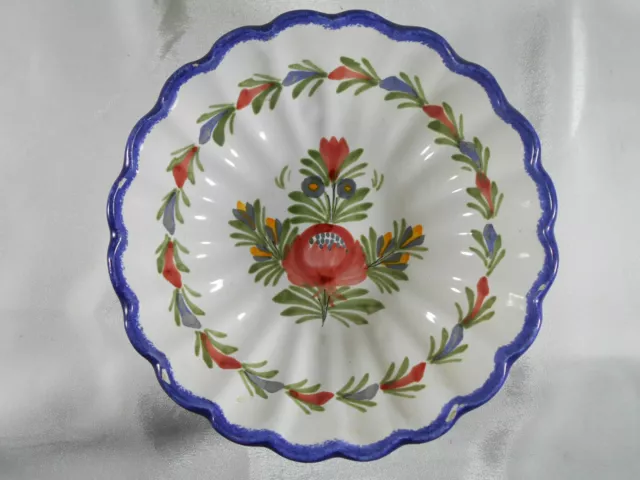 Superbe Saladier / Petite Coupe En Faience Hubaudiere Bousquet Hb Quimper