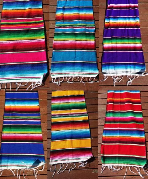 Mexican Serape Table Runner 14" x 72" Lightweight Saltillo Sarape Camino de Mesa