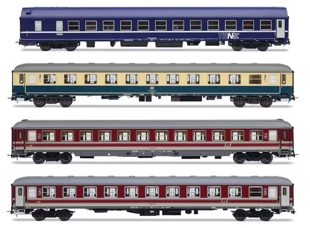 RIVAROSSI HR4375 Scala HO Set 4 carrozze Italien-Holland-Express FS epoca V