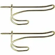 4 Pack Brass Plated Farmhouse Screw In Coat and Hat Hooks for Closet, Pantry