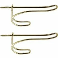 4 Pack Brass Plated Farmhouse Screw In Coat and Hat Hooks for Closet, Pantry