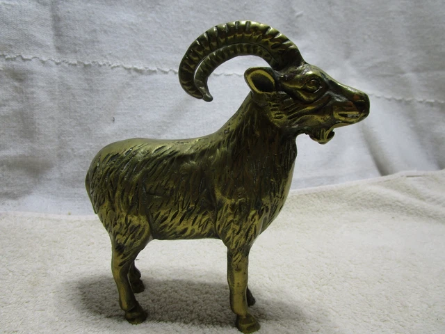 Bronze Copper Brass Billy GOAT Ram 6.5"x6.5"  figurine vintage