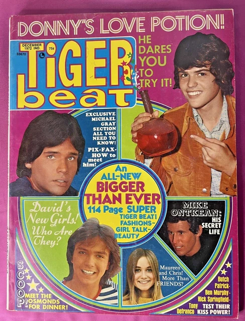 TIGER BEAT MAGAZINE December 1972 Osmond's Brady's Sherman Cassidy