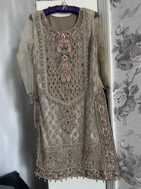 asian pakistani indian wedding/party wear dress