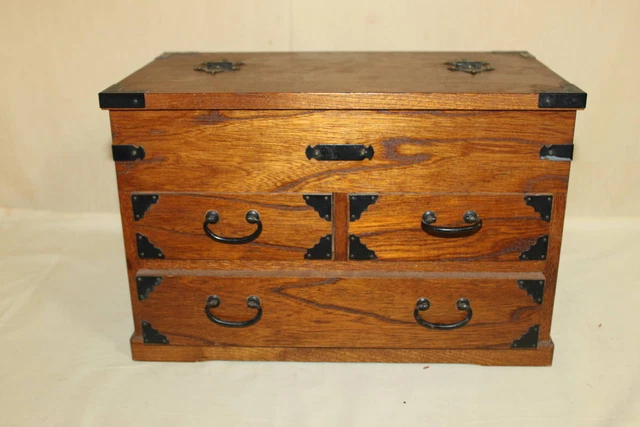 Retro Japanese Small drawer needle box Mae Keyaki sewing box Workbench