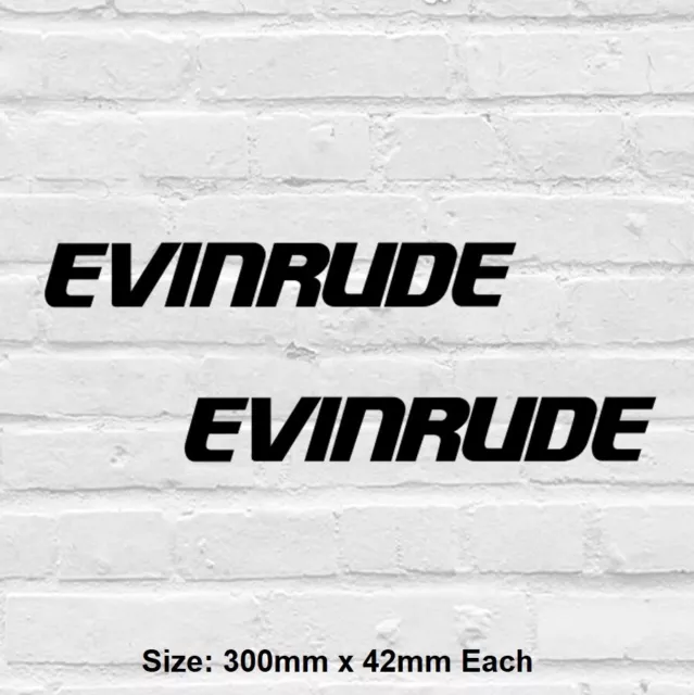 Evinrude Boat Motor Sticker Decal Vinyl Fishing - 300Mm Long - Black