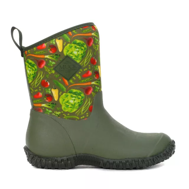 MUCK BOOTS WOMEN'S Muckster II Mid Green/Veggie Print Rain Boots WM2302 ...