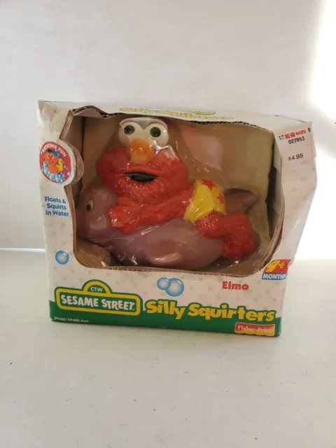 Fisher Price Sesame Street Silly Squirters Elmo Kb Toys 1998 In Box bath toy