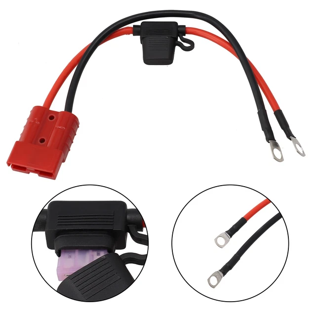 Premium 10AWG For Anderson Plug Extension Cord M8 Binding Post with 10Amp Fuse