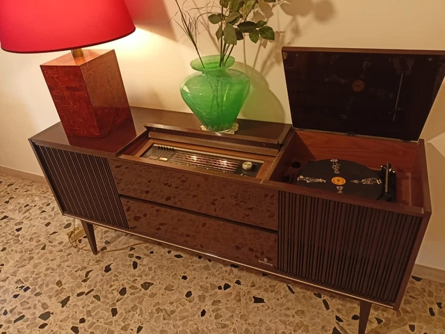 Stereo Radio Fm Giradischi GRUNDING 1211 anno 1966/67 Vintage Come Nuovo New Top