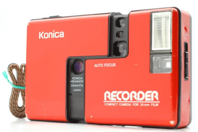 【 EXC+5 】 Konica Recorder Red 35mm Half Frame Film Camera 24mm f/4 From JAPAN