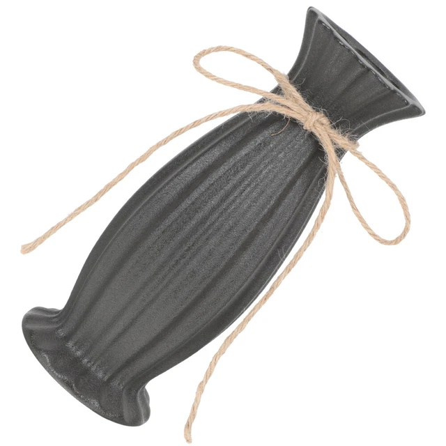 4 unidades jarrón de cerámica negro 19,7x8 cm cerámica oficina