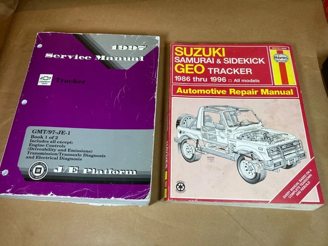 OEM 1997 GMC Chevrolet GEO Tracker Service with 1986 - 96 Haynes Geo Manual