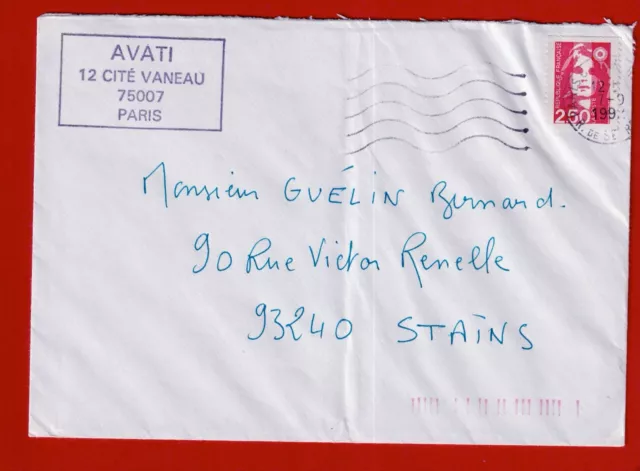 Bu30-Enveloppe-Autographe-Mario Avati-Peintre-Graveur-Italien-Monaco-1992