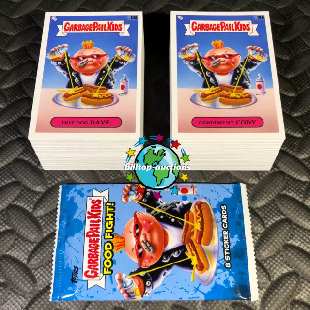 2021 Series 1 Garbage Pail Kids Food Fight 200-Card Complete Base Set +Wrapper!