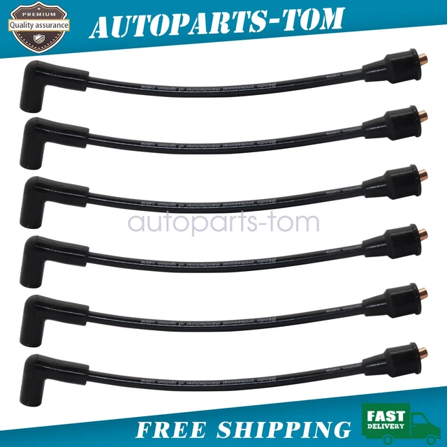 6x 150-200 Hp Spark Plug Wires 7mm v6 6 Cylinder Fit For Mercury/Mariner 40 USA