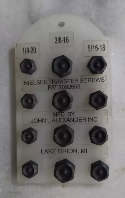 NIELSEN Transfer Screw Alignining Punch Set 1/4-20, 5/16-18, 3/8-16, 12 pcs.