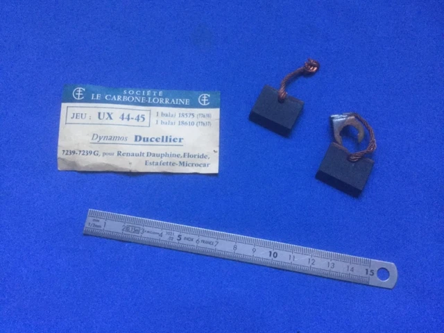Jeu De Charbons Dynamo UX34 Pour DuCELLIER - Réf. 7187, 7223, 7101 - 4CV, SIMCA, PANHARD