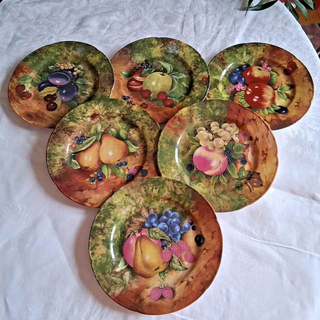 リモージュ ROCHARD フルーツ柄 プレート 6枚セット 6 ROCHARD LIMOGES France Dessert/Snack Plates Set Fruit