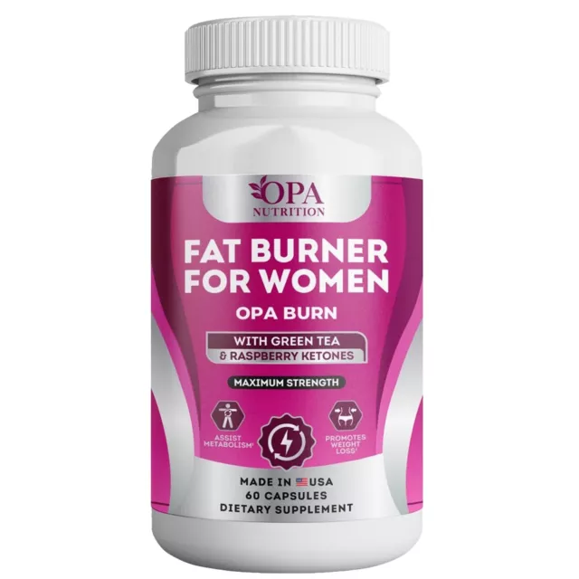 OPA Burn Weight Loss Pills for Women with Garcinia Cambogia & Green Tea - 60 Ct