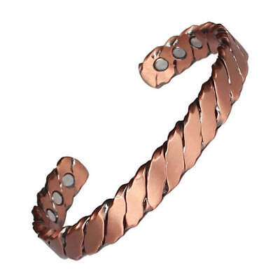 New Pure Solid Copper Magnetic Twisted Men Vtg Bangle/bracelet Arthritis Cb22X