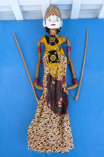 Vintage Thai Marionette String Puppet Wooden Handmade Traditional Clothing (B
