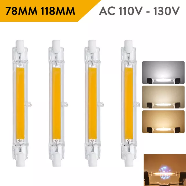 1-5X LED R7s 78mm 118mm Glass Tube Light Bulb COB Replace Halogen Lamp 110V 130V