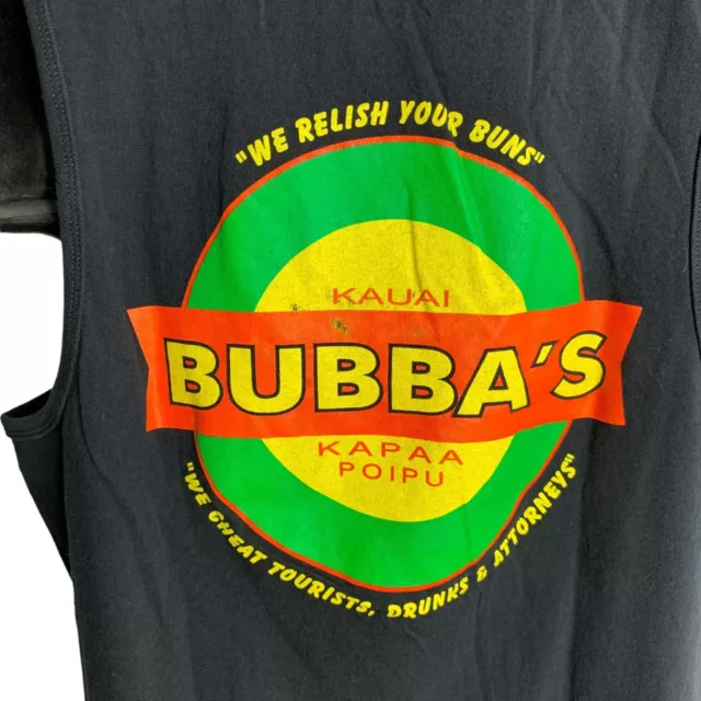 Bubbas Hawaii Kauai Tank Top Muscle Shirt L Black Graphic World Famous Burgers 2