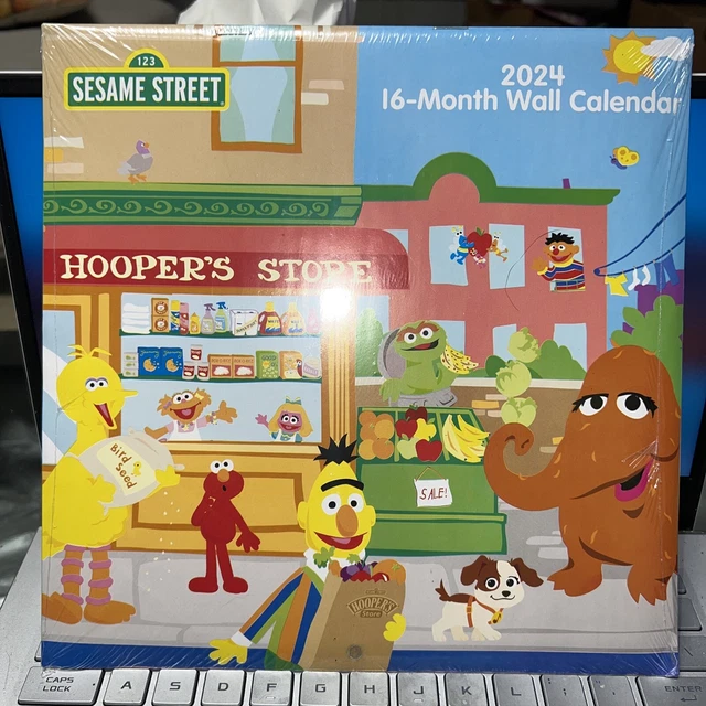 2024 CALENDAR SESAME STREET 16 Month Kid Wall Calendar Elmo Big Bird