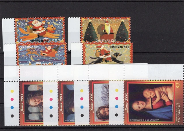 MICRONESIA 2001 2003 XF Mint Never Hinged Christmas Sets